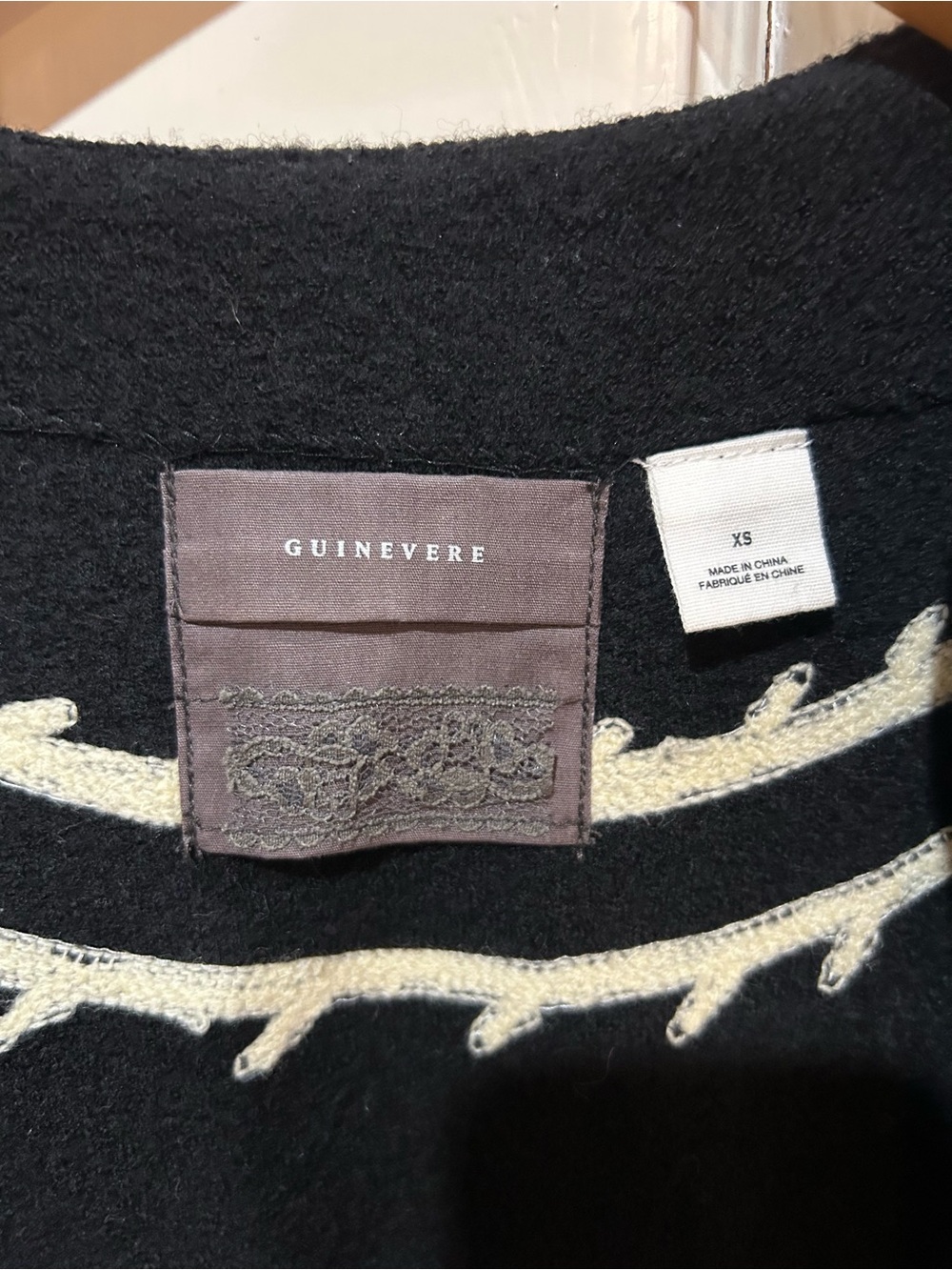 Anthropologie RARE Guinevere Retro 100% Wool Cardigan Dark Academia Artsy XS - Picture 8 of 12